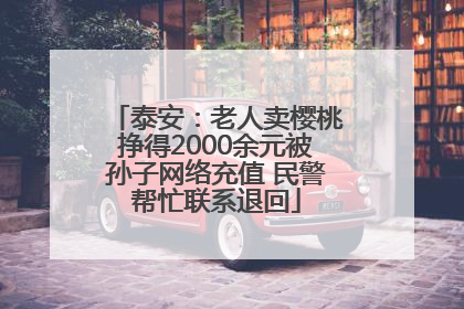 泰安：老人卖樱桃挣得2000余元被孙子网络充值 民警帮忙联系退回